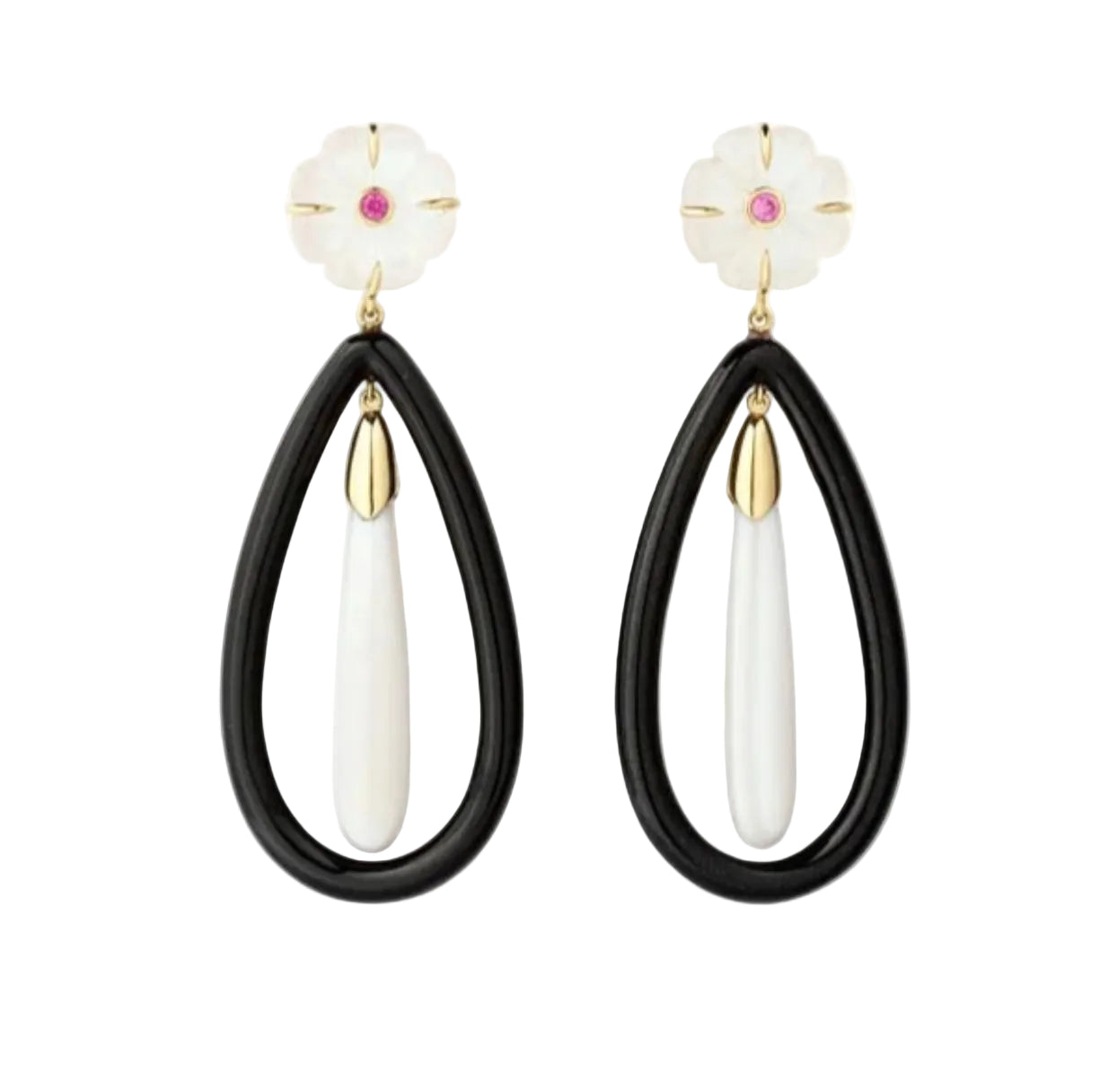 Black Onyx Loop Earrings