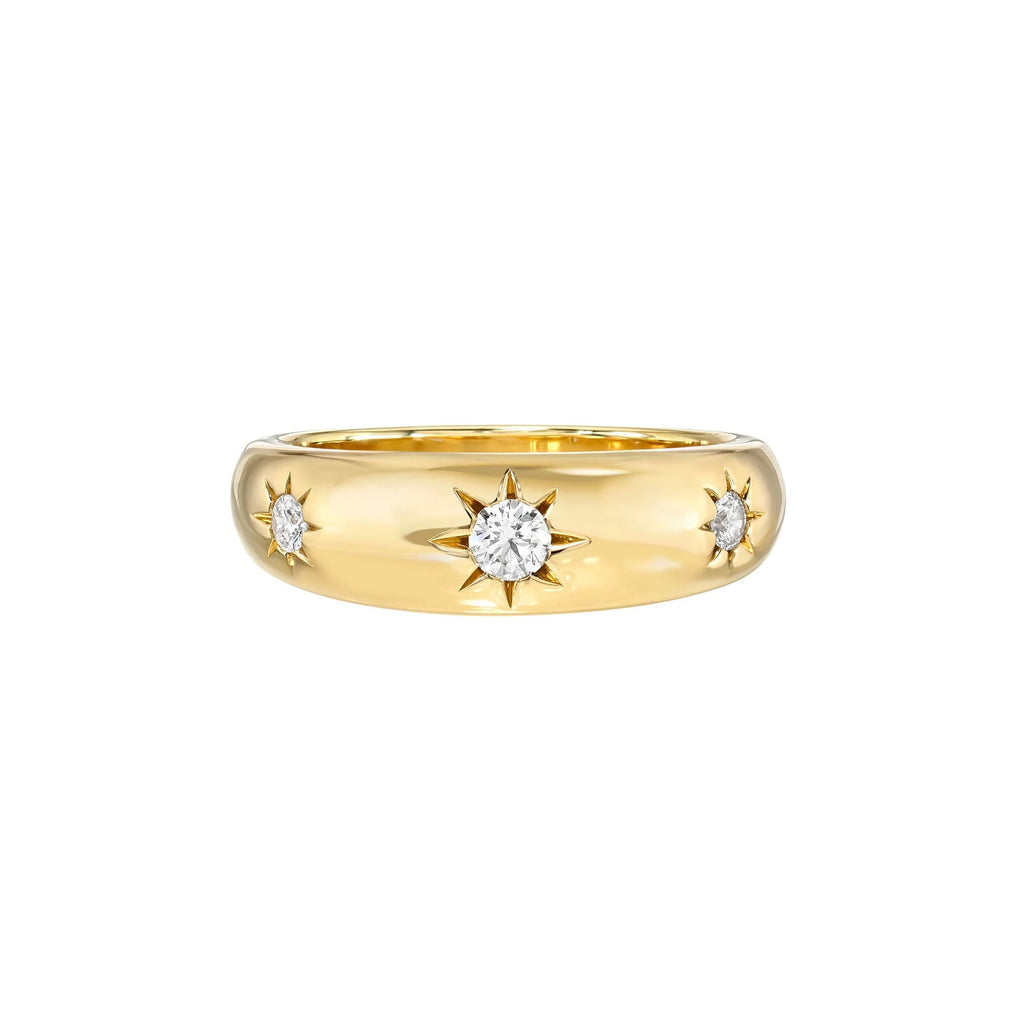 Star Set Rounded Ring