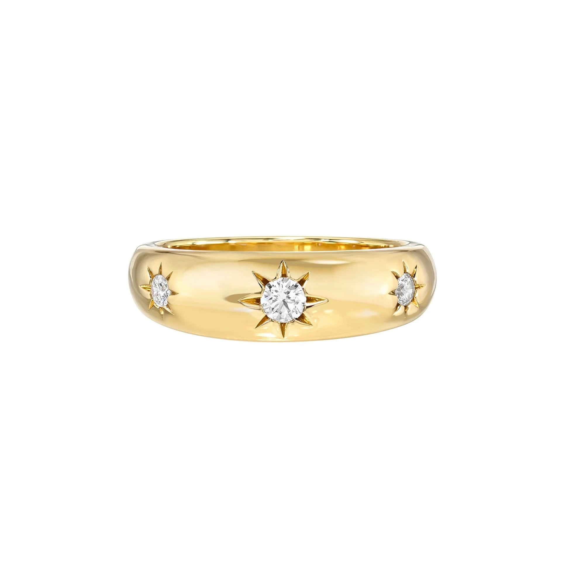 Star Set Rounded Ring