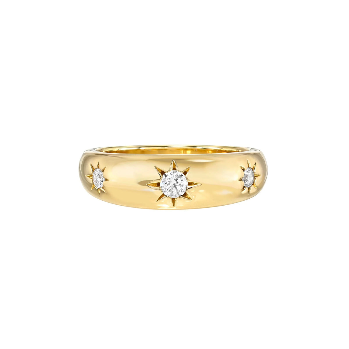 Star Set Rounded Ring