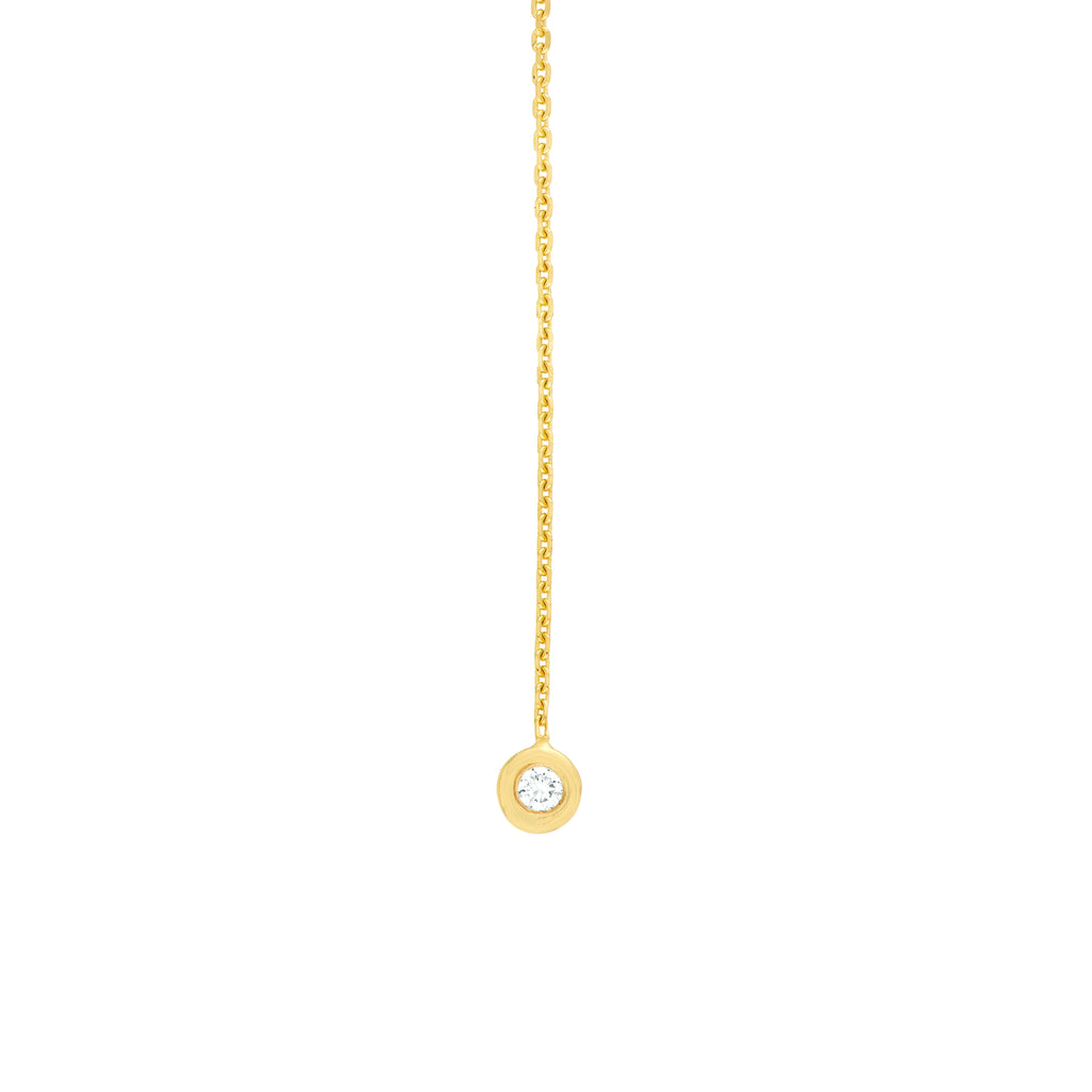 Diamond Bezel Threader Earrings - Pair