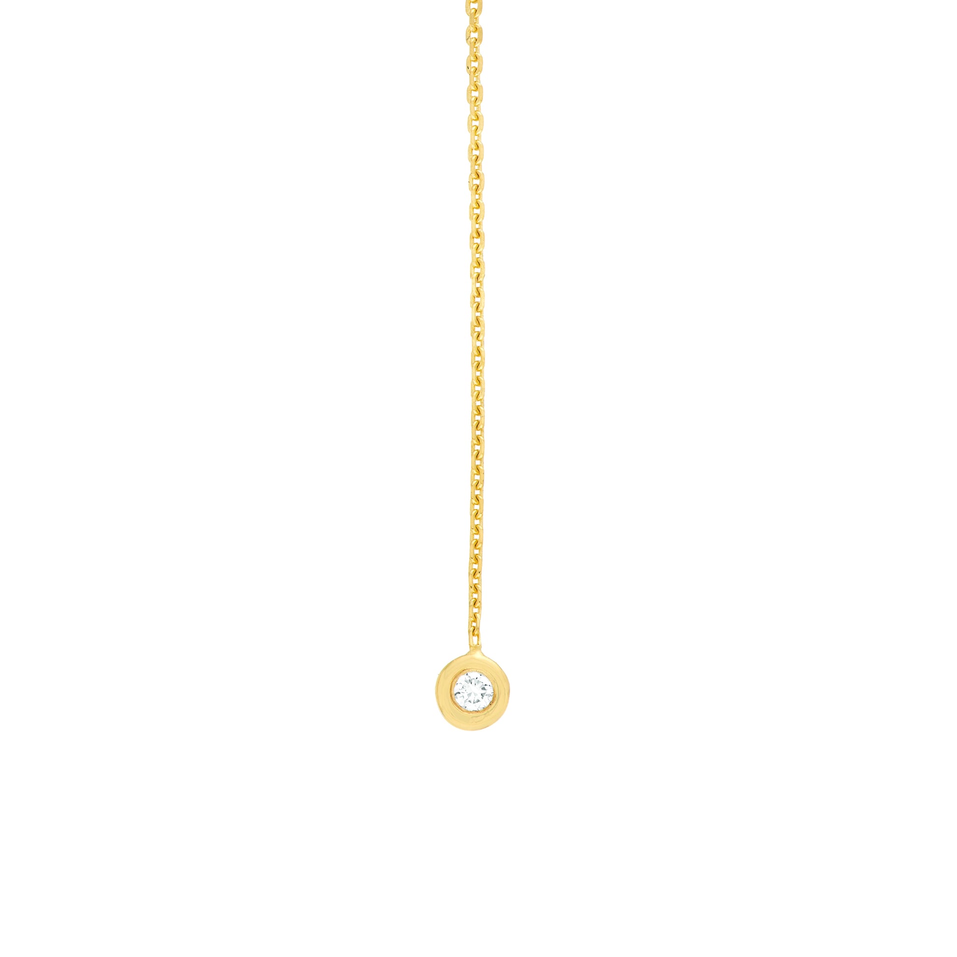 Diamond Bezel Threader Earrings - Pair