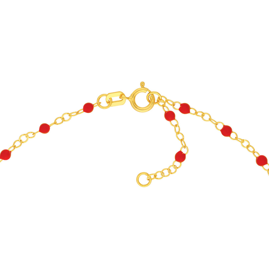 Red Enamel Bead Piatto Chain Bracelet