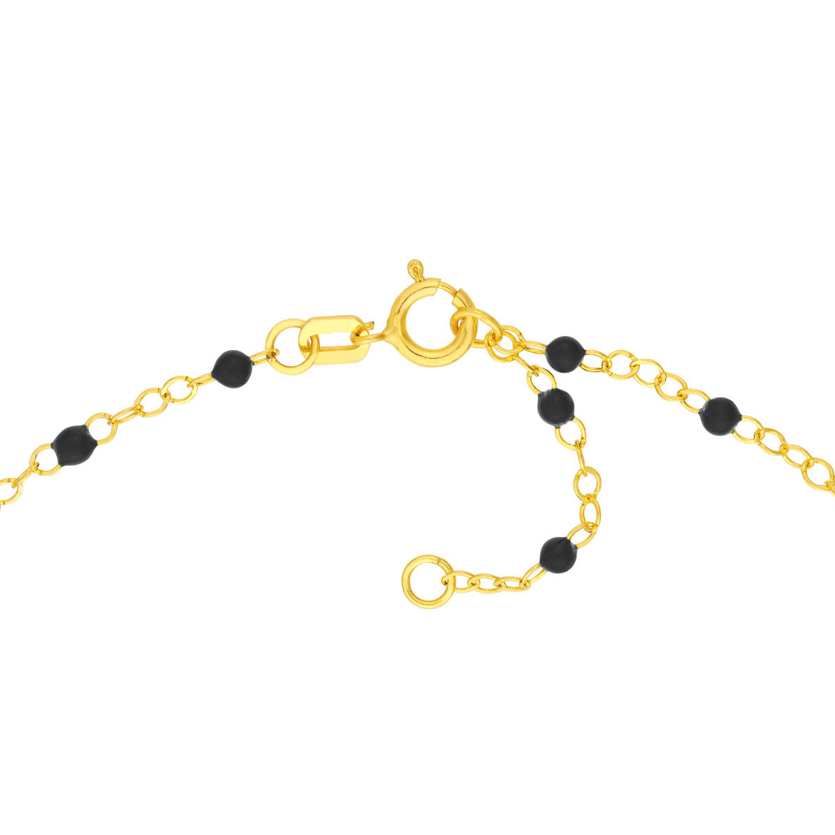 Black Enamel Bead Piatto Chain Bracelet