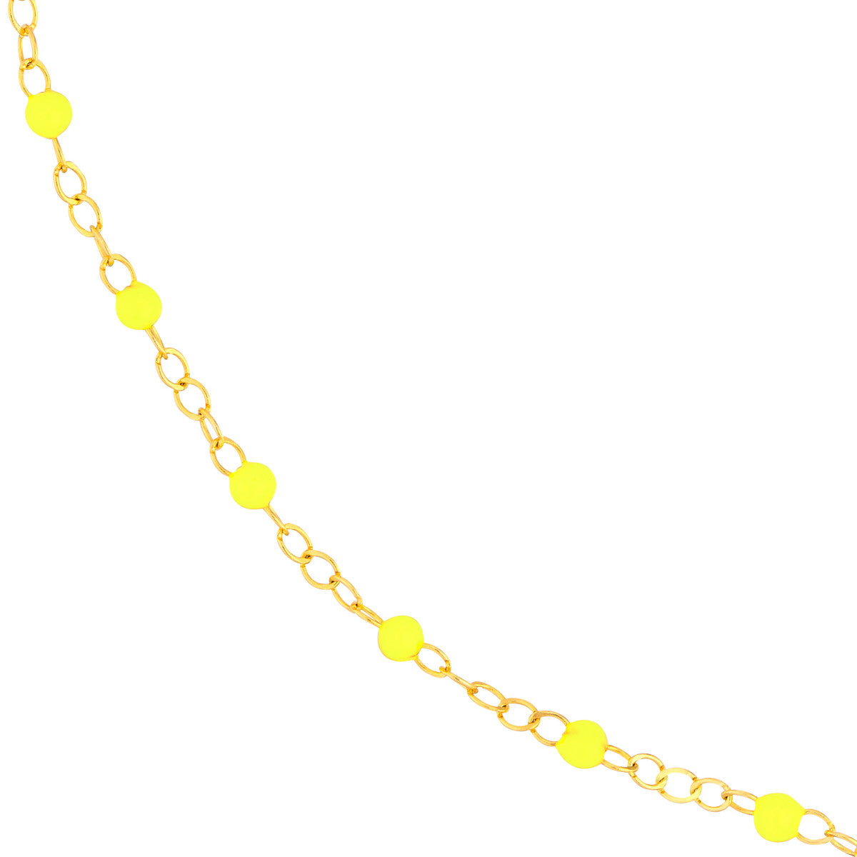 Neon Yellow Enamel Bead Piatto Chain Bracelet