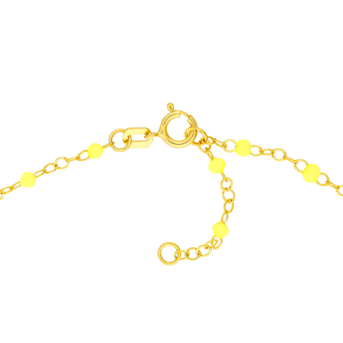 Neon Yellow Enamel Bead Piatto Chain Bracelet
