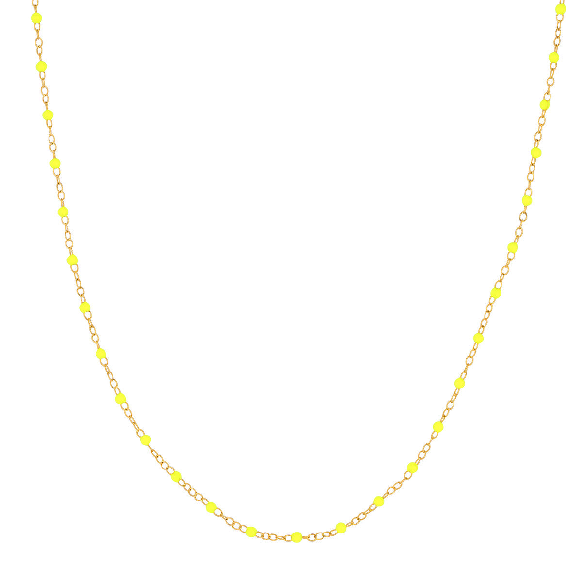 Neon Yellow Enamel Bead Piatto Chain Bracelet