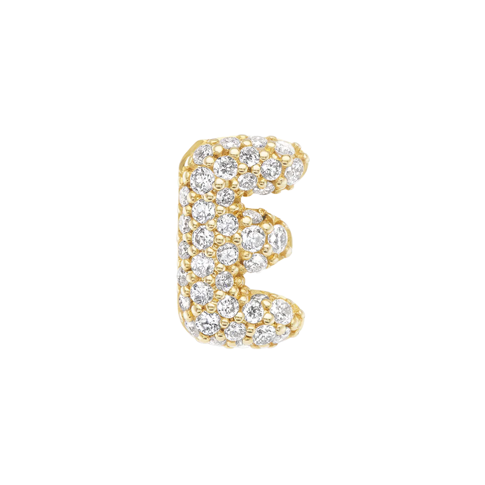 Mini "E" Balloon Single Stud with Diamonds