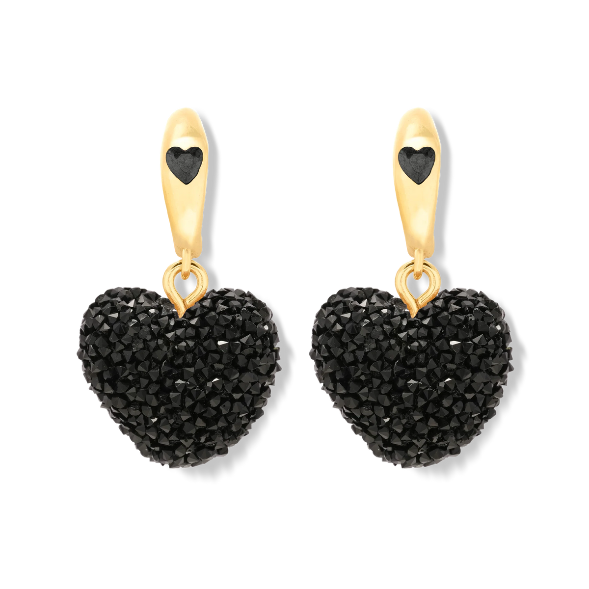 Jelly Heart Mini Hoops - Black