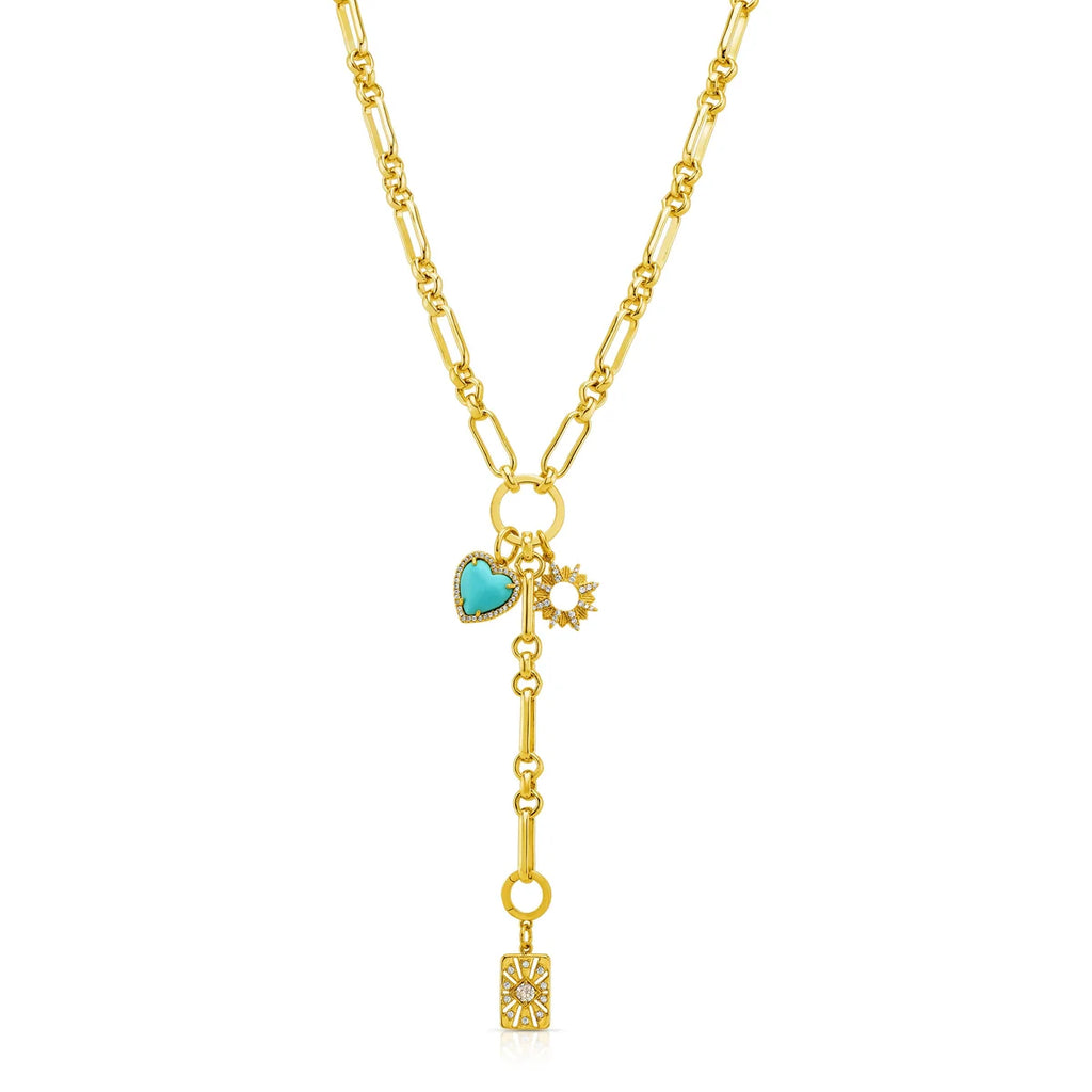 Charmed Venture Necklace with Malachite Charms