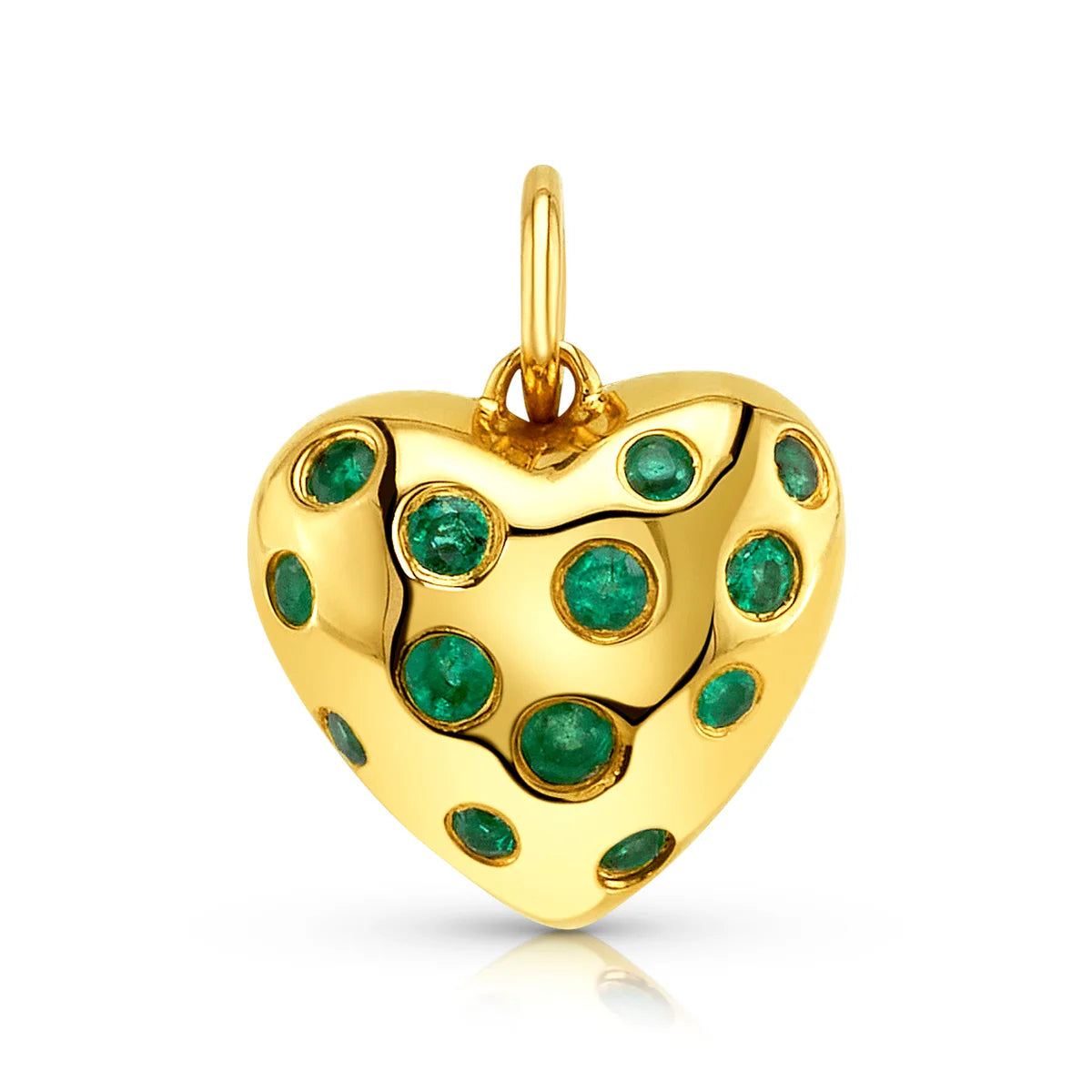 Gemstone Heart Charm - Emerald