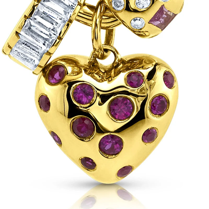 Gemstone Heart Charm - Emerald