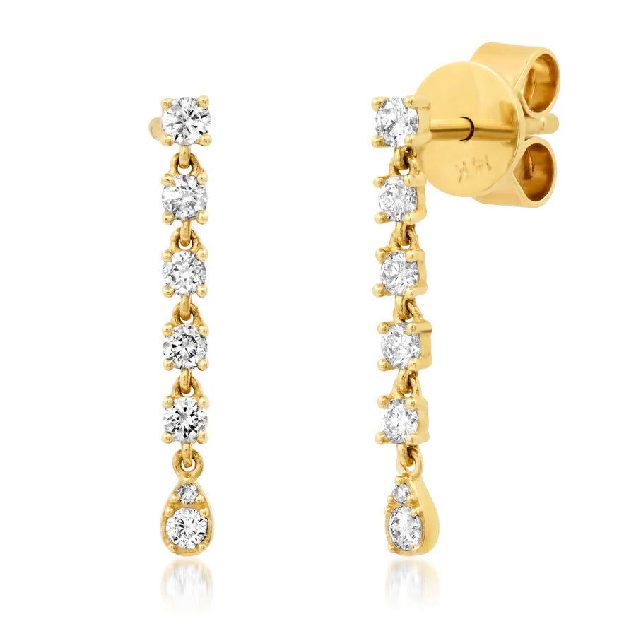 Pear Diamond Drop Earring