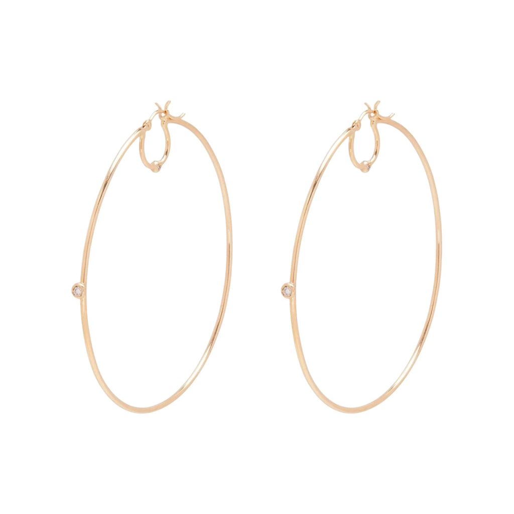 Dame Diamond Hoops in Gold