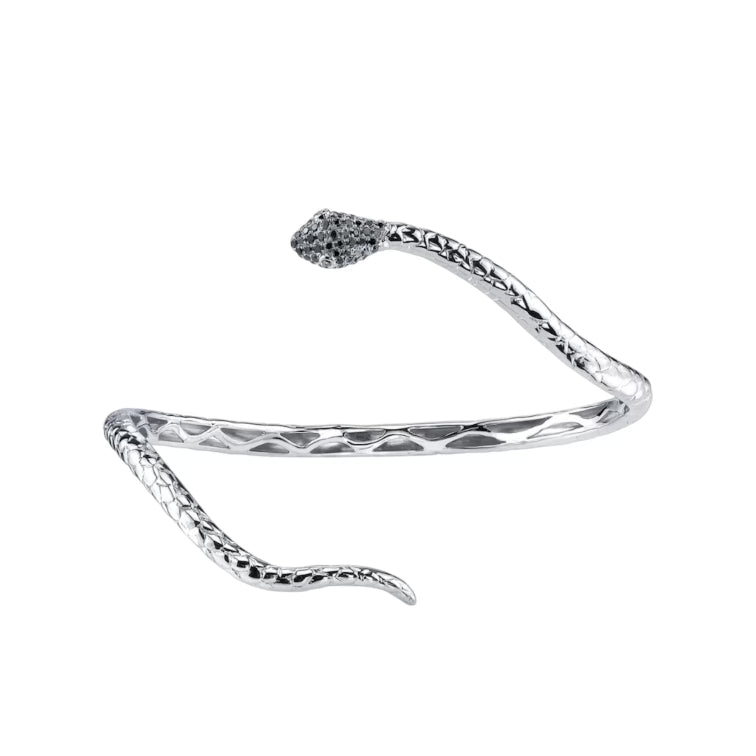 Black Diamond Snake Wrapped Cuff