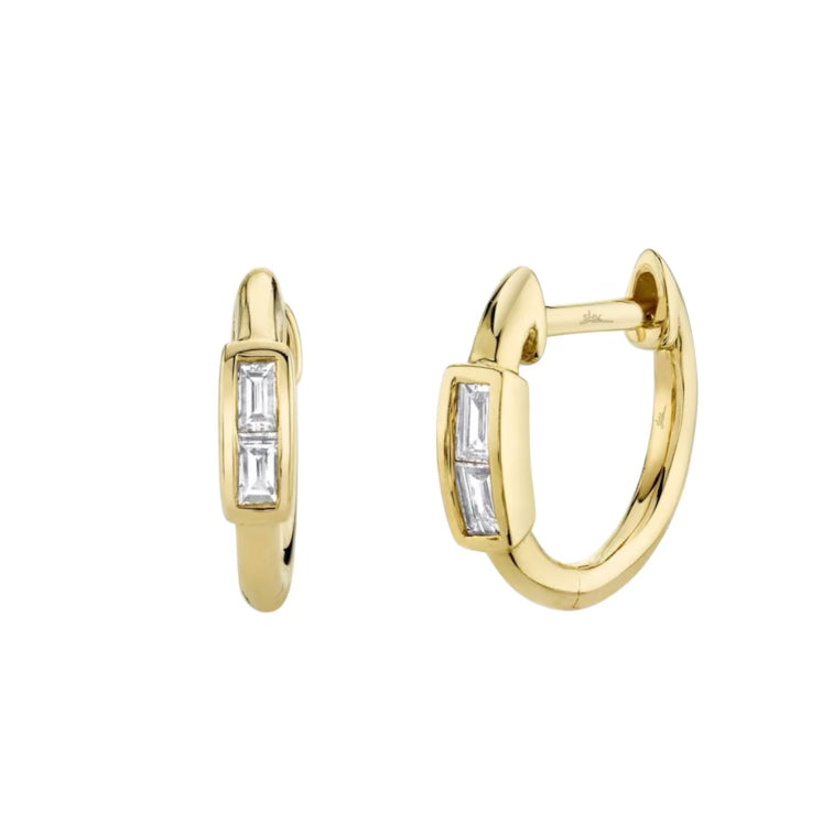 Diamond Baguette Huggie Earring SINGLE