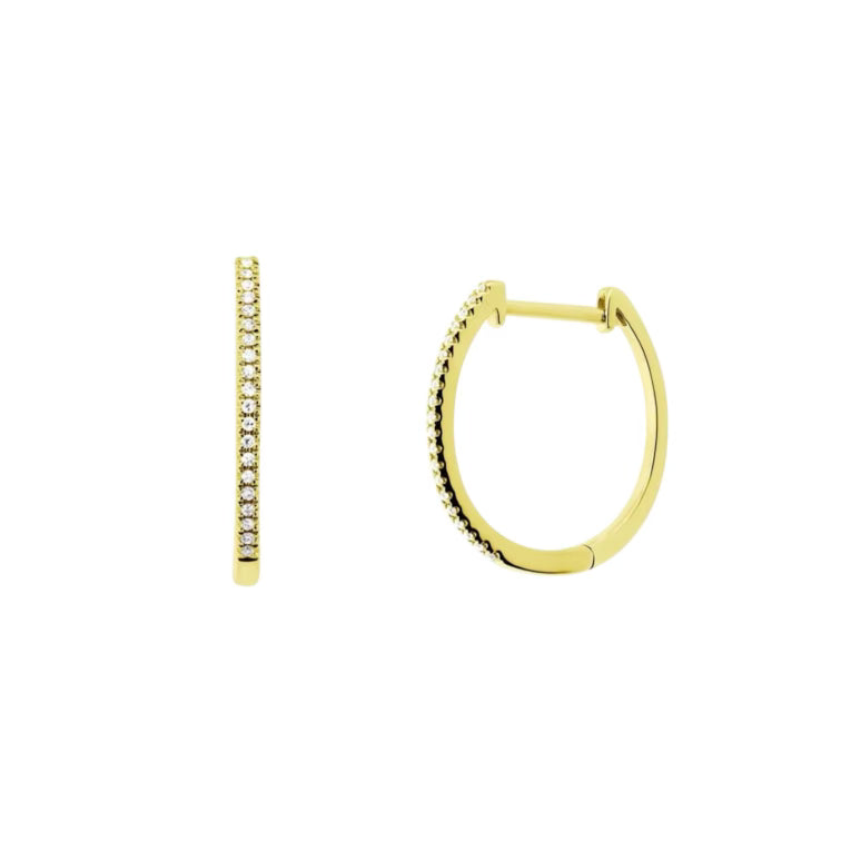 Diamond Oval Hoop Earrings