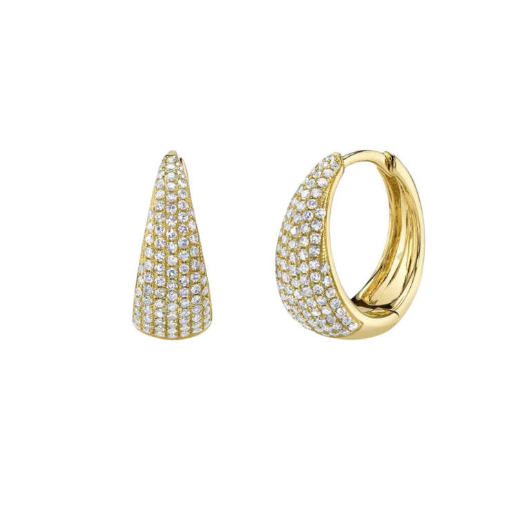 Diamond Pave Huggie Earrings