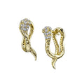 Diamond Snake Huggie Earrings