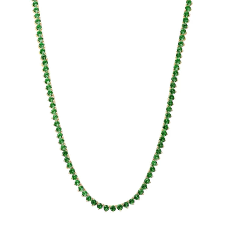 Emerald Not Your Basic Tennis Necklace