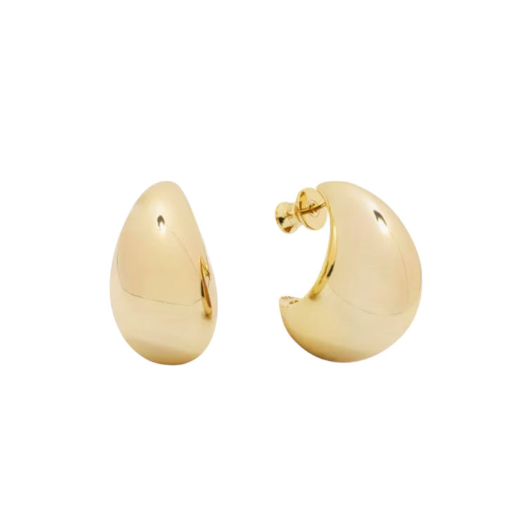 Gold "She's So Smooth" Mama Teardrop Hoops