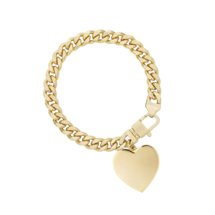 Julian XL Heart Cuban Chain Bracelet