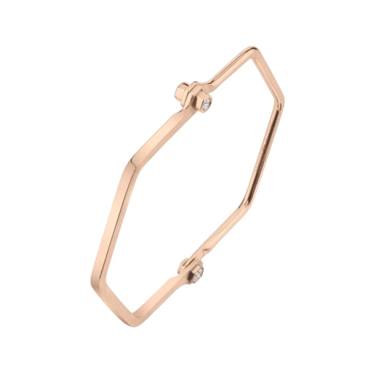 Hexagon Skinny Handcuff with Diamond