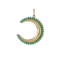 Textured Emerald Moon Charm