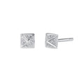 Mini Pave Diamond Pyramid Stud Earrings