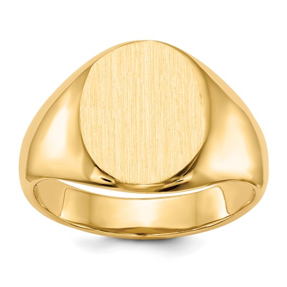 11.5x13.5mm Oval Open Back Signet Ring