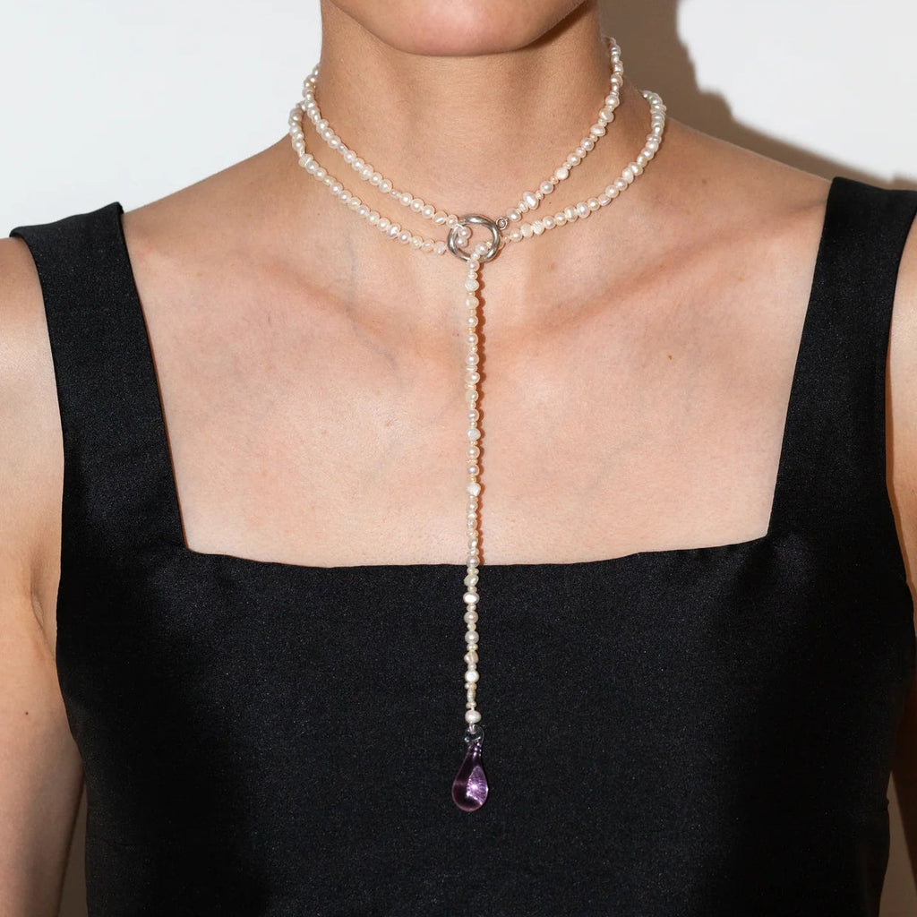 Multicolor Pearl Wrap Necklace