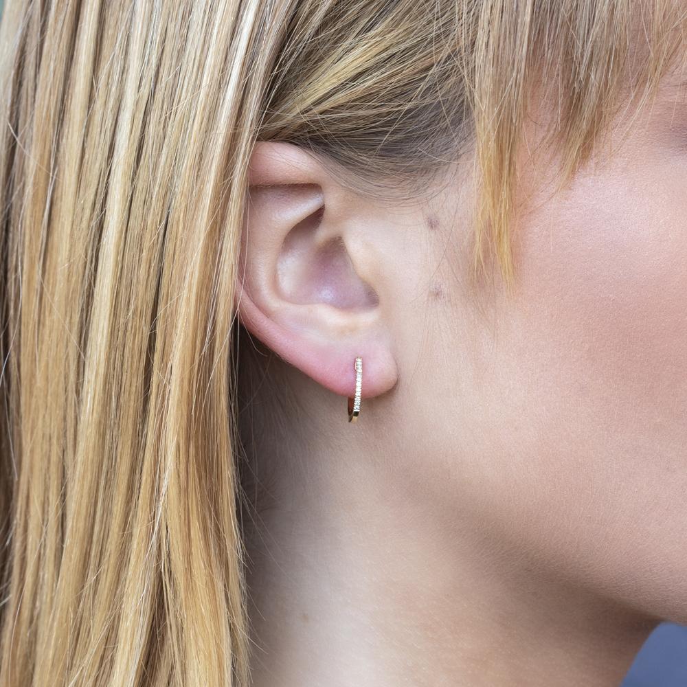 Diamond Huggie Earrings