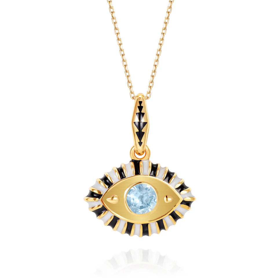 'Life in Colour' - Blue Topaz Eye Pendant Necklace
