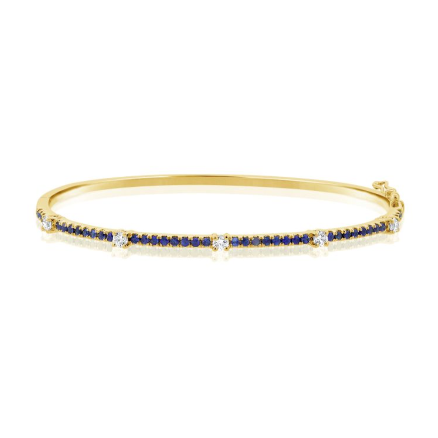 Diamond & Sapphire Stackable Bangle