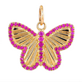 Butterfly with Pink Sapphire Border Charm