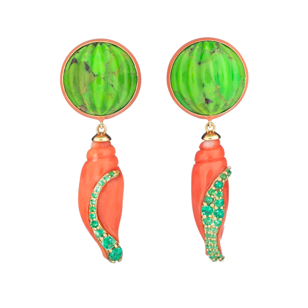 Vintage Coral Shell Earrings