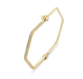 Pave Skinny Hexagon Handcuff - Gold