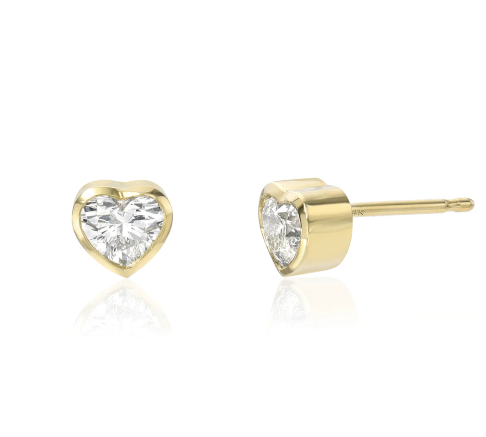 Diamond Heart Stud Earrings