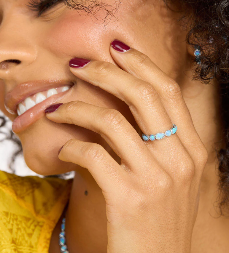Silver Blue Opal Isla Ring