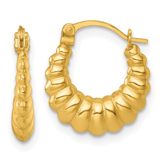 Scalloped Hollow Hoop Earrings