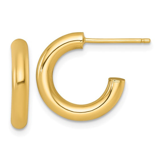 Tube C-Hoop Post Earrings 16mm