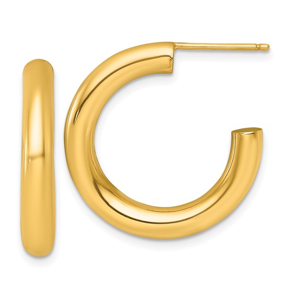 Tube C-Hoop Post Earrings 25mm