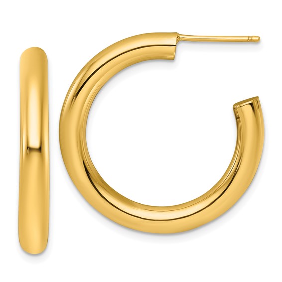 Tube C-Hoop Post Earrings 30mm