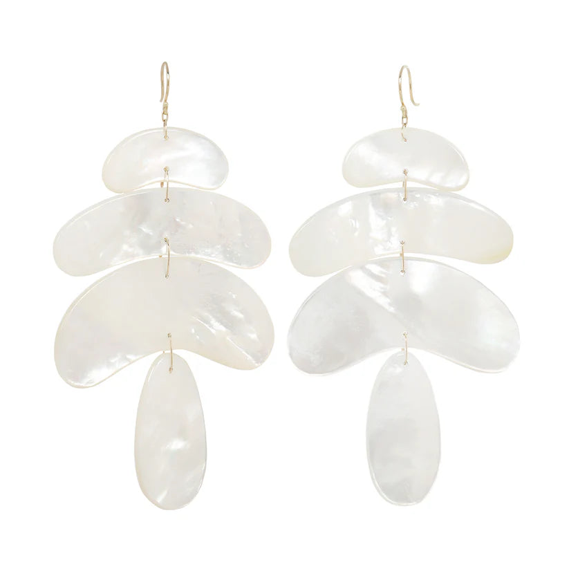 Large Mother of Pearl Totem Earring