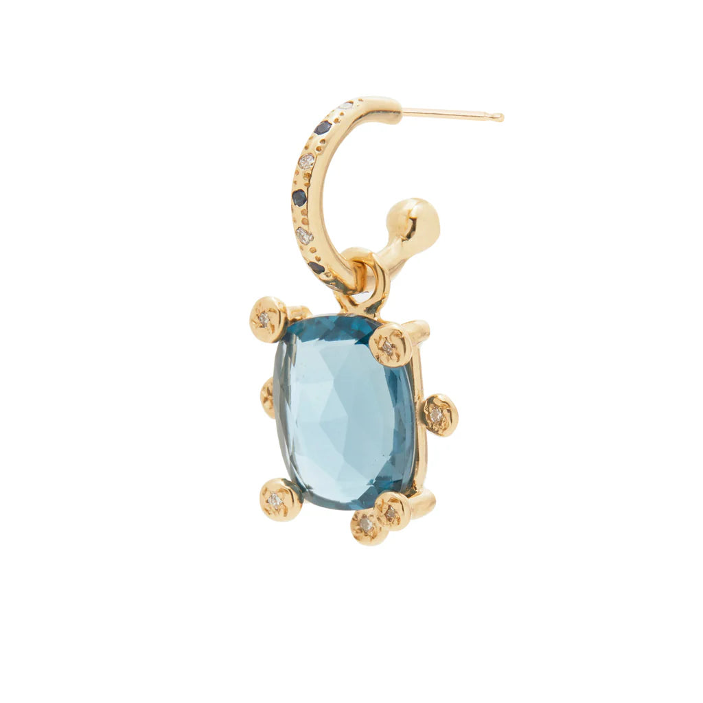 Genie Charm with Blue Topaz and Diamonds