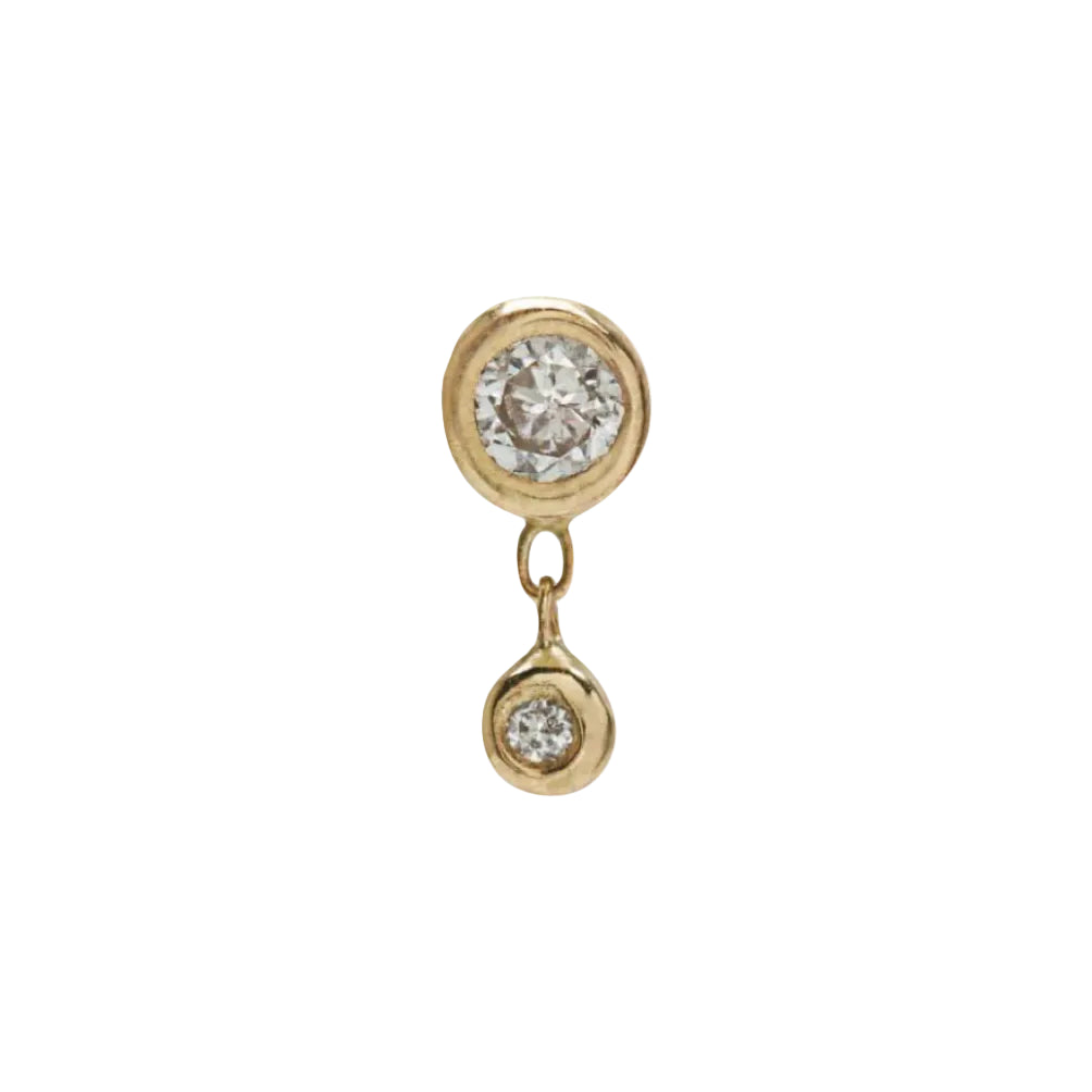 Bezel with Diamond - Piercing Stud