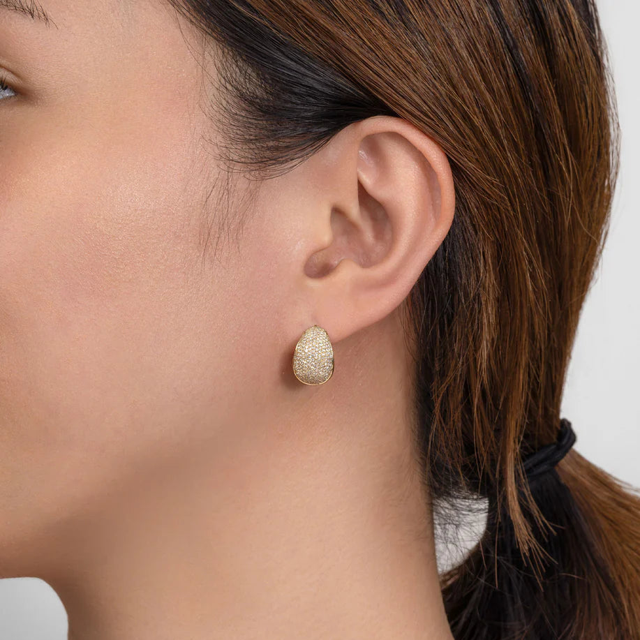 Diamond Pave Huggie Earrings