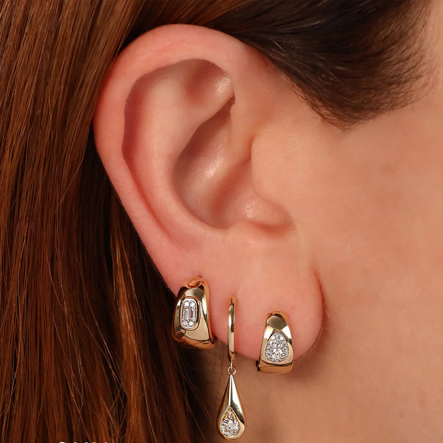 Baguette Diamond Huggie Earrings