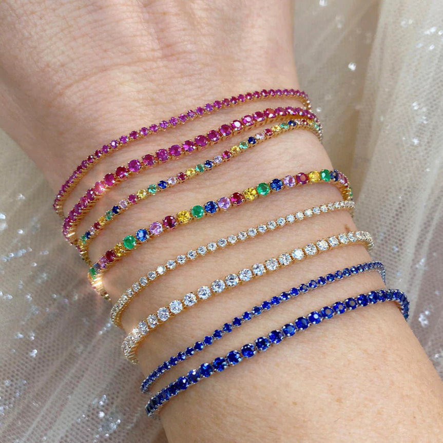 Blue Sapphire Micro Tennis Bracelet