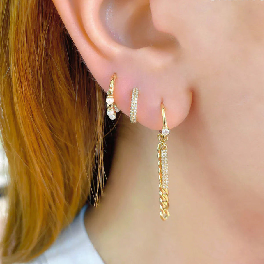 Diamond Pave Huggie Earring SINGLE